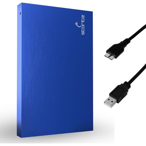 Disque Dur Externe Portable Ultra Fin 2,5"" 500Go avec USB 3.0, Transfert de données Rapide, Compatible avec Ordinateur Portable, PC, Mac, Windows, Console de Jeu \u2013 Bleu