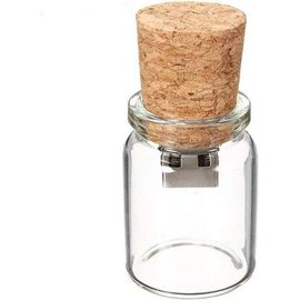 Glass Bottle 8 GB USB - Flash Drive 8 GB - 3.0 High Speed - Valentine's Day Men/Women - for Him/Her - Memory Stick Data Storage - Transparent Cork Glass