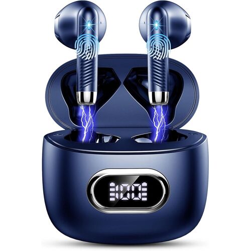 KAL-Ecouteurs Bluetooth 5.3 Sans Fil, Ecouteurs Sans Fil Avec Hd Mic, [2024 Nouvelle] Ip7 Étanches 42H Oreillette Bluetooth Stéréo Réduction De Bruit, Usb-C Charge Rapide Casque Bluetooth, Super Lége