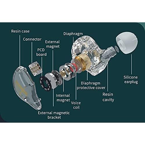 TRAHOO-CA2 Écouteurs intra-auriculaires avec microphone, caisson de basses personnalisé, convient aux musiciens, réduction du bruit, blanc