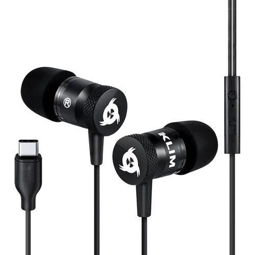 SUBZONAL-Fusion C - USB-C Ecouteurs Haute Qualité Audio - Nouveauté - Garantis 5 Ans - Ecouteur Intra-auriculaire avec Mousse à Mémoire de Forme et Microphone - Noir
