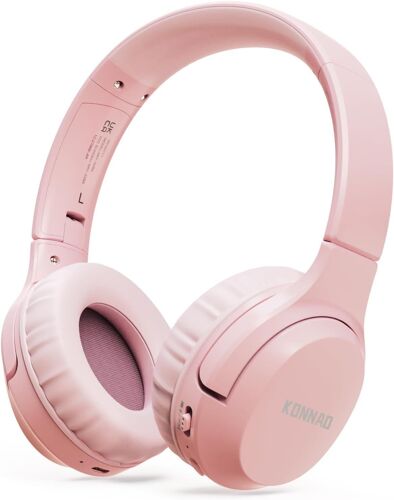 Casque Sans Fil 60H Pliable Avec Micro, Limiteur De Volume 85 Db/94 Db, Casque Supra-Auriculaire Sans Fil, Pour Enfants, Adultes, École, Voyage, Classe En Ligne, Rose