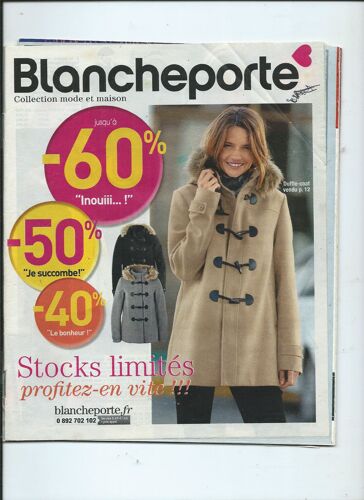 Catalogue Blancheporte Blanche Porte Collection Mode & Maison 2015 / 2016, Vêtement, Chaussure, Lingerie Femmes & Hommes, Linge De Maison