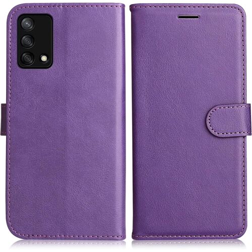 Coque pour Oppo A74 4G / Oppo F19 4G, PU en Cuir Coque Portefeuille Étui Housse, Design Classique TPU Coque pour Oppo A74 4G / Oppo F19 4G, Violet