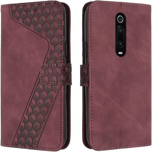 Kal-Coque Pour Xiaomi Mi 9t/Xiaomi Mi 9t Pro/Redmi K20/K20 Pro, Etui Protection Housse Premium En Cuir Pu Portefeuille Étui Téléphone [Fermoir Magnétique] [Fentes Pour Cartes] Flip Case¿Rouge