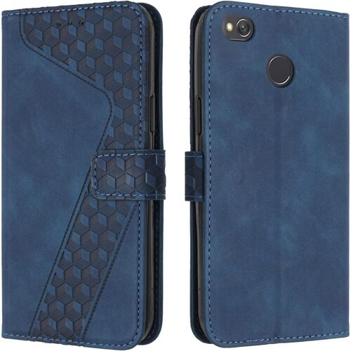 Coque Pour Xiaomi Redmi 4x, Etui Protection Housse Premium En Cuir Pu Portefeuille Etui Telephone [Fermoir Magnetique] [Fentes Pour Cartes] Flip Case Pour Xiaomi Redmi 4x (Bleu)