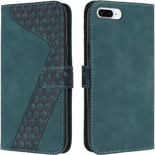 Kal-Coque Pour Iphone 6s Plus/Iphone 6 Plus, Etui Protection Housse Premium En Cuir Pu Portefeuille Étui Téléphone [Fermoir Magnétique] [Fentes Pour Cartes] Flip Case¿Vert