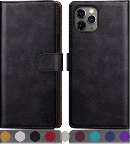 KAL-Etui Coque Pour Iphone 11 Pro Max 6,5 Pouces [Rfid Blocage] [Magnétique Protection] Fentes Pour Cartes Protection Etui Housse Premium En Cuir Pu,Apple 11 Pro Max Etui Portefeuille Le Noir