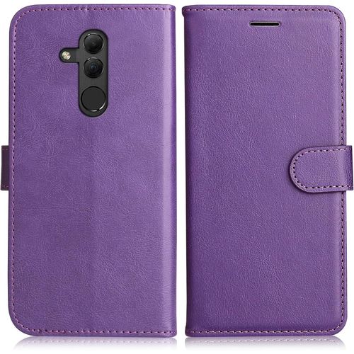 Kal-Coque Pour Huawei Mate 20 Lite, Pu En Cuir Coque Portefeuille Étui Housse, Design Classique Tpu Coque Pour Huawei Mate 20 Lite, Violet