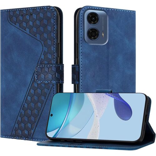 SJZG-Coque Pour Motorola Moto G24 Power 4G, Etui Protection Housse Premium En Cuir Pu Portefeuille Étui Téléphone [Fermoir Magnétique] [Fentes Pour Cartes] Flip Case(Bleu)