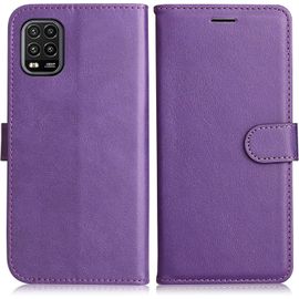 Kal-Coque Pour Xiaomi Mi 10 Lite 5g, Pu En Cuir Coque Portefeuille Étui Housse, Design Classique Tpu Coque Pour Xiaomi Mi 10 Lite 5g, Violet