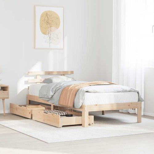 Vidaxl Cadre De Lit Avec Tiroirs Sans Matelas 90x190 Cm