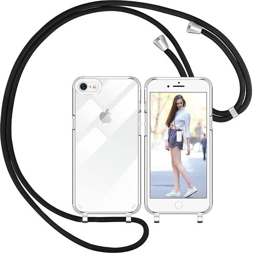Coque Avec Cordon Pour Iphone 7/Iphone 8/Iphone Se 2020, Transparent Coque Collier Réglable Téléphone Étui Portable Lanyard Case Protection Complète Cover De Iphone 7/8/Se 2020(4.7"")