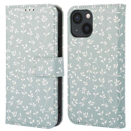 Imoshion Étui De Téléphone Portefeuille Design Iphone 13 Smoke Green Flowers