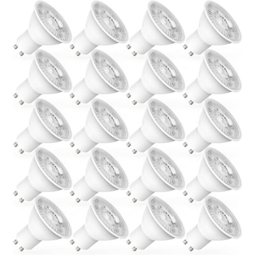 Ampoules Led Gu10 5w Équivalent 50w, 450lm Blanc Froid 6000k, Angle 120°, Éclairage Énergétique, Non Dimmable, Lot De 20