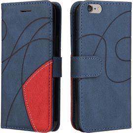KALANKA-Coque pour iPhone 6S / iPhone 6 (4,7 Pouces), Etui en Cuir PU Portefeuille Housse Magnétique und Flip Protection Case avec Antichoc TPU, Etui à Rabat, Fentes pour Cartes (Bleu)