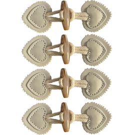 Boutons En Cuir Résine Fermetures À Bascule En Cuir 12 Paires De Petits Manteaux Boutonnés En Similicuir,Vestes,Tricots,Coupe-Vent,Boutons En Résine,Boutons De Vêtements Pour Enfants (Blanc Cassé)