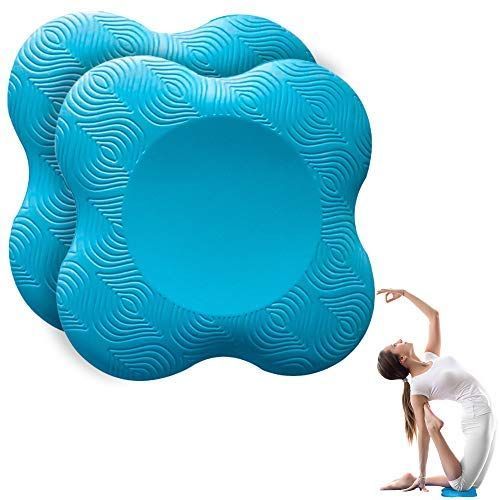 Slep-2 Pièces Yoga Genouillère, Tapis De Yoga Antidérapants Résistant À L'usure Protège Les Genoux, Les Mains, Les Poignets Et Les Coudes (Bleu)