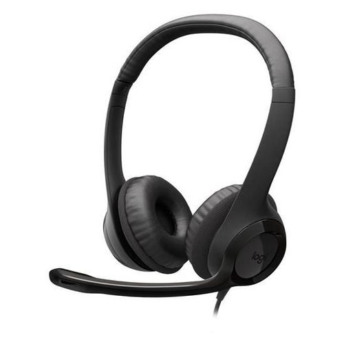 Logitech H390 - Micro-casque - sur-oreille - filaire - USB-C - noir