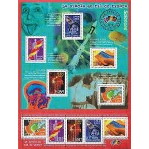 Sciences : Pénicilline, L 'Adn... Bloc Feuillet 39 Année 2001 N° 3422 3423 3424 3425 3426 Yvert Et Tellier Luxe (2 Séries Donc 10 Timbres)