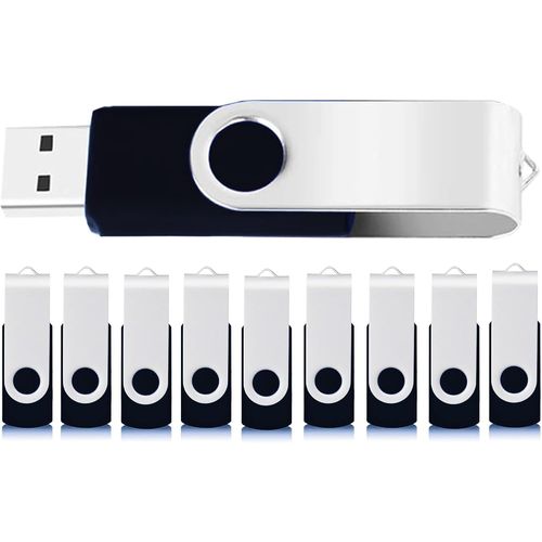 ChenQuanSarl-Lot De 10 Clés Usb 4 Go Usb 2.0 4 Go - Lot De 10 Clés Usb 360° - Haute Vitesse - Stockage De Données - Noir
