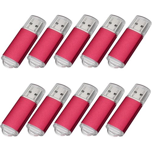 Yaxiny Lot de 10 clés USB 2.0 4 Go Rouge.