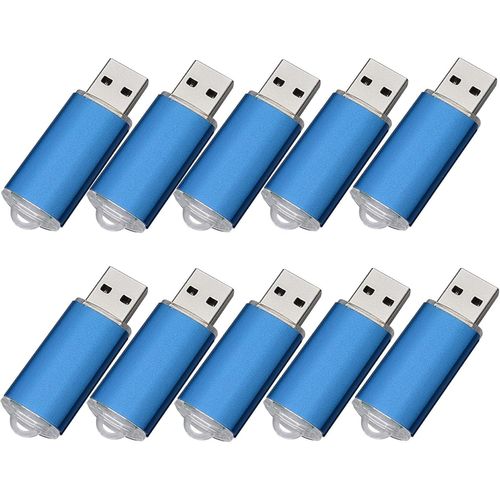 Yaxiny Lot de 10 clés USB 2.0 512 Mo bleu