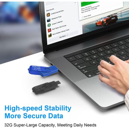 USB Flash Drive 32GB Pack of 5 USB 2.0 Flash Drive Memory Stick Swivel USB Flash Drive Colorful USB Storage Pen Drive,Black/Purple/Blue/Green/Red