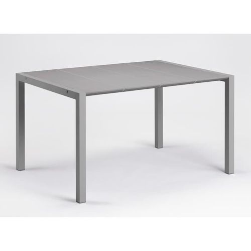 Table - Grosfillex - Eden 133 - Gris Platinium - 133x87 - Aluminium Et Résine - 6p