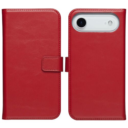 Selencia Étui portefeuille en cuir véritable iPhone 17 Air Rouge
