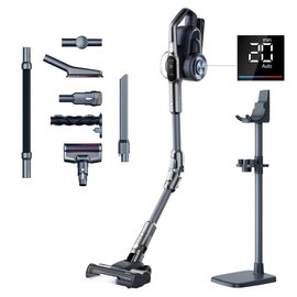 Jimmy H11 Pro Aspirateur sans fil, aspiration 700W/260AW, autonomie 90 min, tube flexible, 7 outils de nettoyage, écran LED, pour tapis/sols durs - Gris foncé