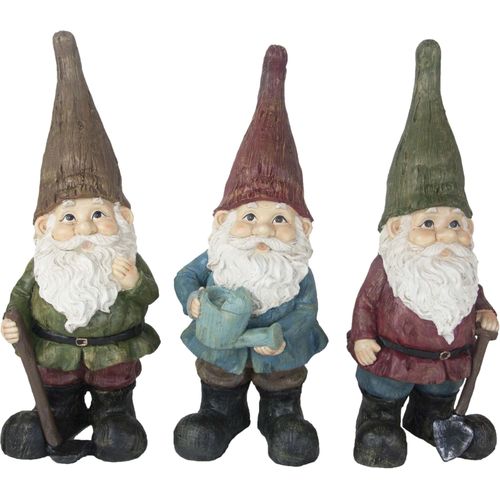 Nain De Jardin Assortis En Résine (Lot De 3) 45 Cm