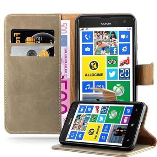 Cadorabo Housse Compatible Avec Nokia Lumia 625 En Marrone Cappucino - Étui De Protection Avec Fermeture Magnétique, Fonction De Support Et Compartiment Pour Carte