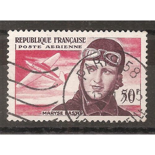 Pa 34 (1955) Poste Aérienne Maryse Bastié Oblitérée (Cote 5e) (8214)