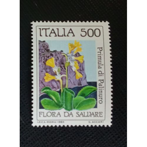 Timbre Italie Y T 1659 Primevère Palinuro 1985 (060709 )