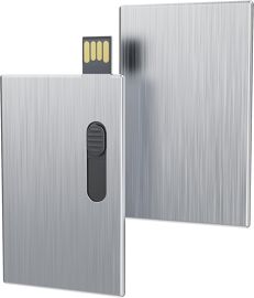 64GB USB Flash Drive Credit Card Shape Metal USB 2.0 Flash Drive Novelty U Disk Elegant Memory Stick Silver Pendrive Shockproof U-Disk Data Storage