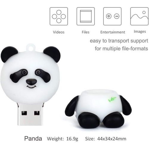 32GB USB Flash Drive 2 Pieces Pack USB Memory Stick Pendrive with Cute Panda Design,Gift for Students and Children