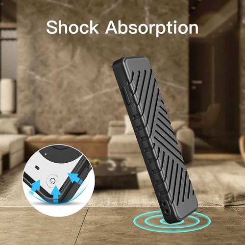 Étui Compatible avec Apple TV 4K Siri Remote 3e Génération (2022) et 2e Génération (2021) - Coque Antichoc, Housse en Silicone de Protection, Anti-dérapants, avec Sangle de lanière