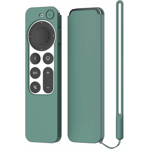 Silicone Protective Case Compatible With Apple Tv Siri 4K (2Nd & 3Rd Gen) 2021 2022, Full Protection Anti Slip Durable Shock Absorption Washable Midnight Green