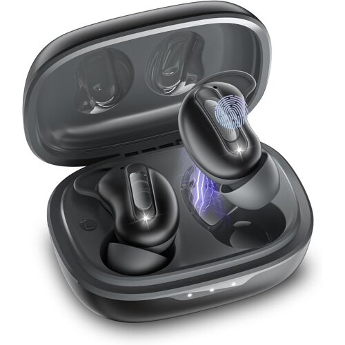 Casques Pour Dormir, Écouteurs Intra-Auriculaires Bluetooth 5.4 Pour Dormir Sur Le Côté, Écouteurs Stéréo Basses 48 H Avec Réduction De Bruit Anc/Enc, Étanches Ipx7 Pour Android Et Ios, Noir