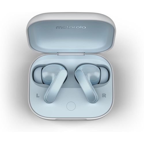 YEMAESRE-Moto Buds Écouteurs Bluetooth 5.3, Son Haute Résolution, Dolby Atmos, Réduction Active Du Bruit, Charge Sans Fil, Jusqu'À 42 Heures D'Autonomie, Système De Microphone À 3 Volets, Bleu Glacie