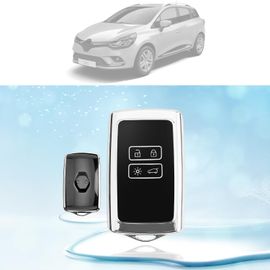 Protection Coque Clé Compatible Avec Renault Clio 5/Captur 2/Megane E-Tech/Austral/Arkana/Zoe 2020-2024,Clio 4/Megane 4/Kadjar/Koleos 2016-2023 Coque De Clé De Voiture En Tpu 4 Boutons (Argent)