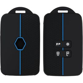 Coque De Clé De Voiture Compatible Avec Dacia 4 Boutons-Pour Clio Megane Koleos Kadjar Kangoo Twingo Talisman Captur Espace Dacia Duster-Accessoire Bleu