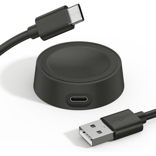 Adaptateur de Chargeur magnétique pour Samsung Galaxy Watch Montre, Câble de Charge USB-A vers USB-C, Chargeur Portable sans Fil pour Samsung Galaxy Watch 6, Noir (100cm)