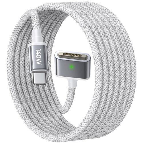 VornixorSarlshop140W Câble USB C vers Magsafe 3 (2 m) Apple Cable Chargeur pour Macbook Air M4 2024/ M3 M2 2023/ M1 2022 MacBook Pro 16 15 14 (14-16 Pouces) Câble Magnétique pour Mac Booking Pro Air