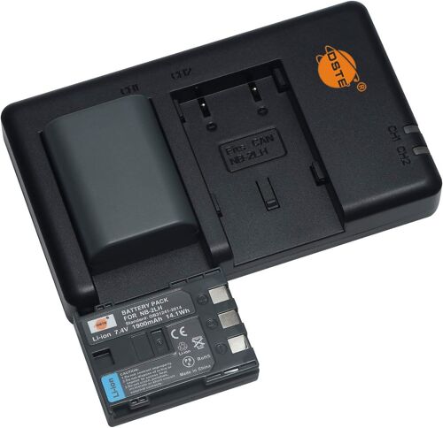 Nb-2L 2Lh Lot De 2 Batteries De Rechange Rechargeables Et Chargeur Double Compatible Avec Canon Powershot G7, G9, S30, S70, S80, Vixia Hf R10, Hg10, Hv20, Hv30, Hv40, Zr850, Bp-2L5[ChargeurUsb894]