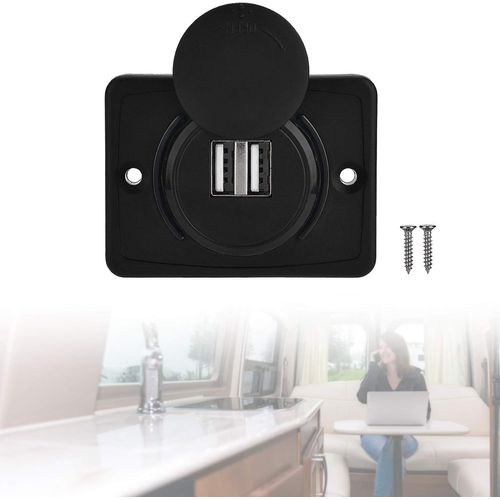 Kalanka-Chargeur Usb Pour Voiture, Prise Usb Voiture Encastrable, Prise Usb 12 V, Prise De Chargeur De Voiture Rapide Double Usb 3.1a Avec Vis Pour Navires, Yachts, Véhicules Récréatifs, Bus