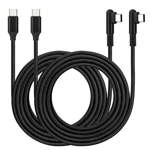 Lot de 2 câbles USB C vers USB C de 1,8 m,charge rapide de 60 W,angle droit,compatibles avec téléphone 16/15 ProMax/Car/S24/S23/S22/MacBook Air/Pad/CarPlay et autres appareils USB C