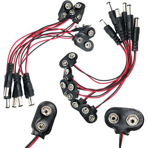 ASON-Connecteurs Pile 9V,Pile Prise Avce Cuir Et Fil 15Cm Pour Bande Led Lumières De Jouets Outil D'Éclairage Télécommande Petits Produits Electroniques(6Pièces Type I Et 6Pièces Type T)