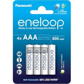 HEUE-Piles Rechargeables Aaa/Micro,Lot De 4,Capacité De Min. 800 Mah,Piles Ni-Mh,Prêt À L'Emploi,Rechargeables Jusqu'À 2000 Fois,Emballage Sans Plastique,Standard,Blanches